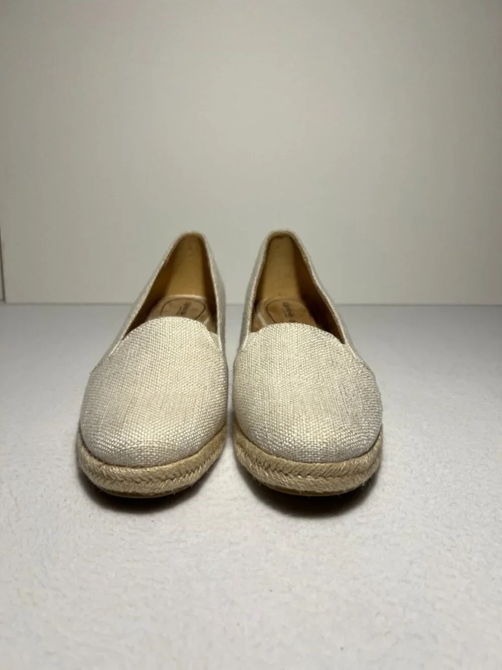 LifeStride Women's 9.5W Kamilla Mid Wedge Heel Espadrilles Linnen Slip-on Loafer